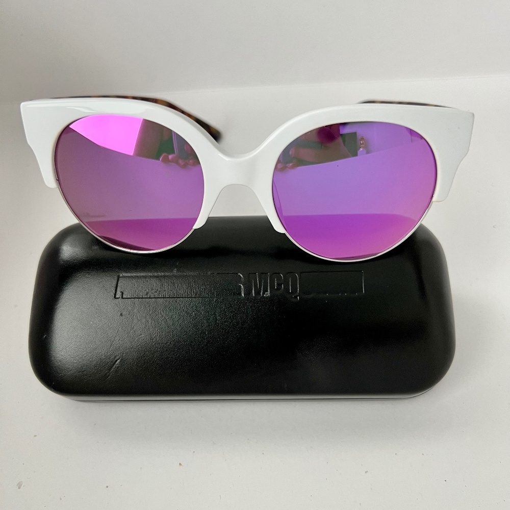 McQ by Alexander McQueen MQ0048SA White Avana Pink New Women's Sunglasses